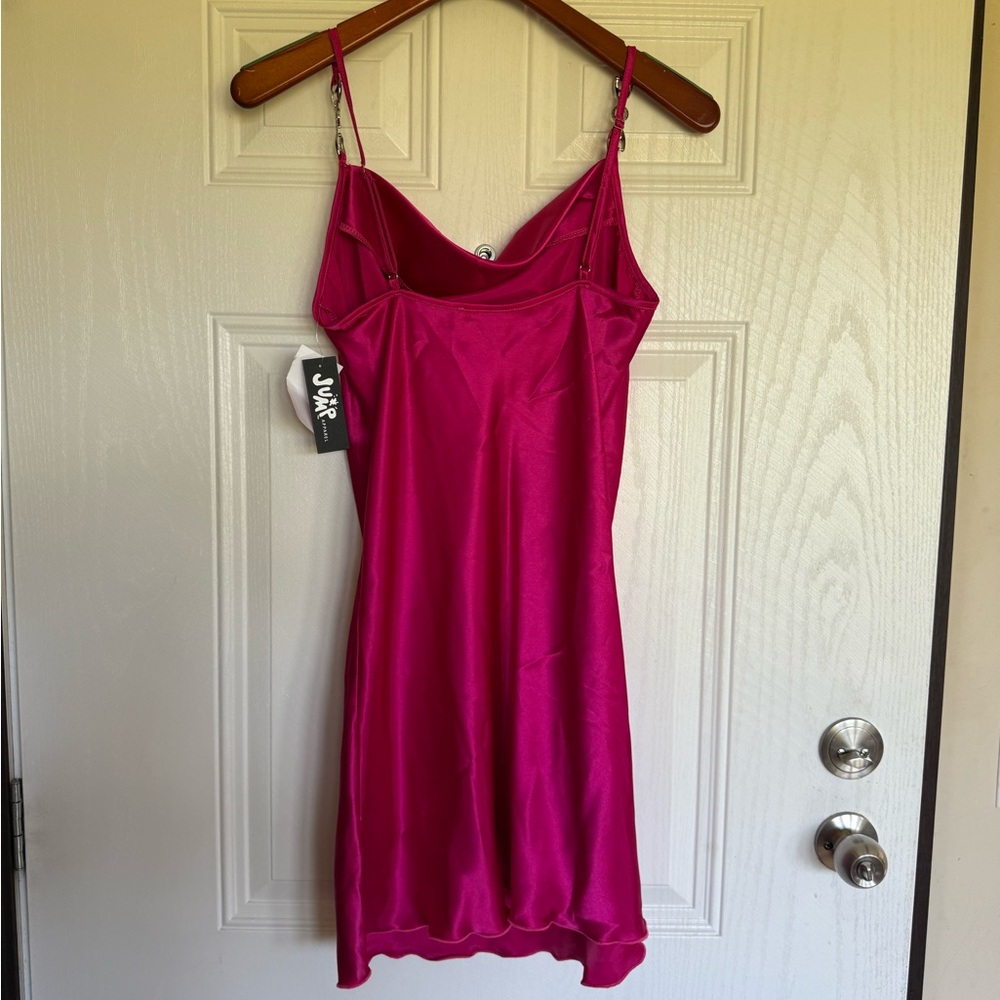 2 for $15 sale: NWT Jump apparel magenta pink satin cowl neck slip dress - L - Picture 6 of 7